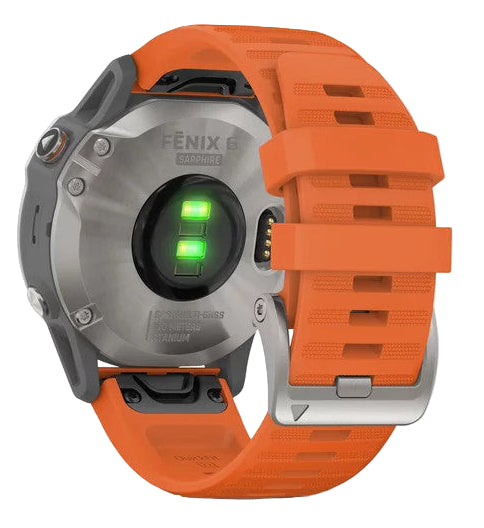 Garmin Fenix 6 Titanium GPS/GLONASS Wrist HRM MP3 Watch with Orange Band