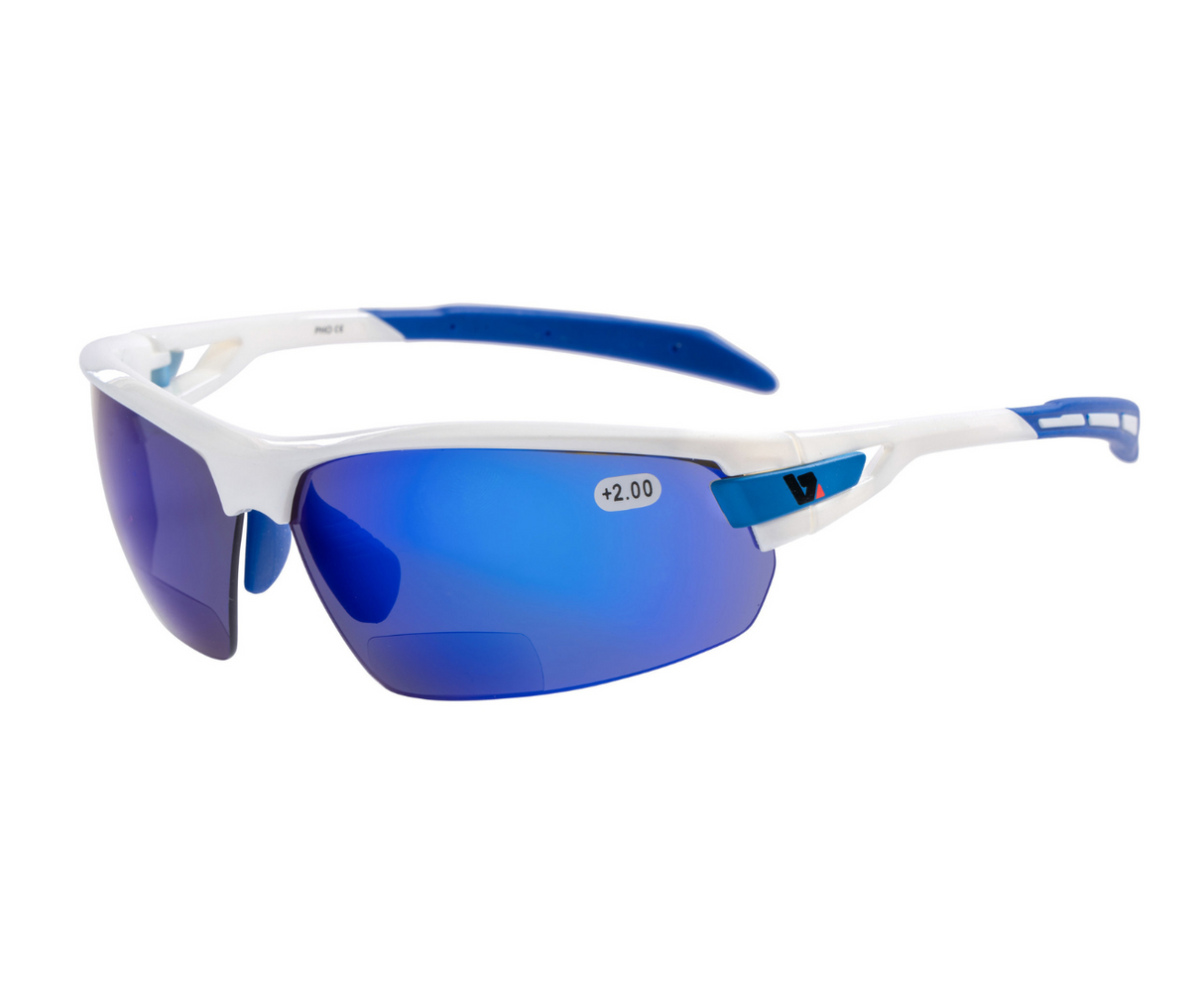 BZ Optics PHO Bifocal Blue Mirror Glasses White/Blue