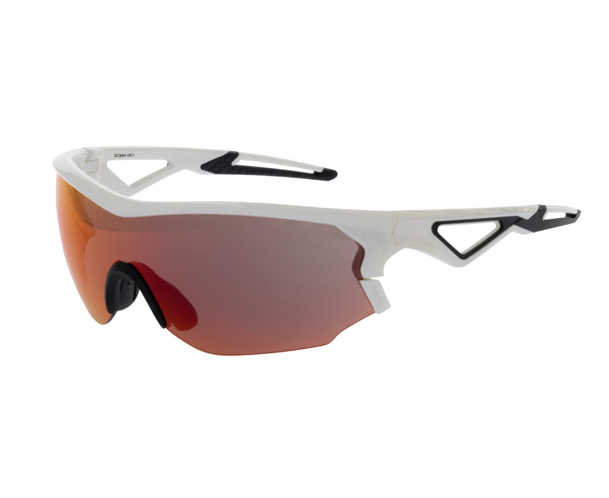 BZ Optics CRIT Gloss White HD Mirror Glasses