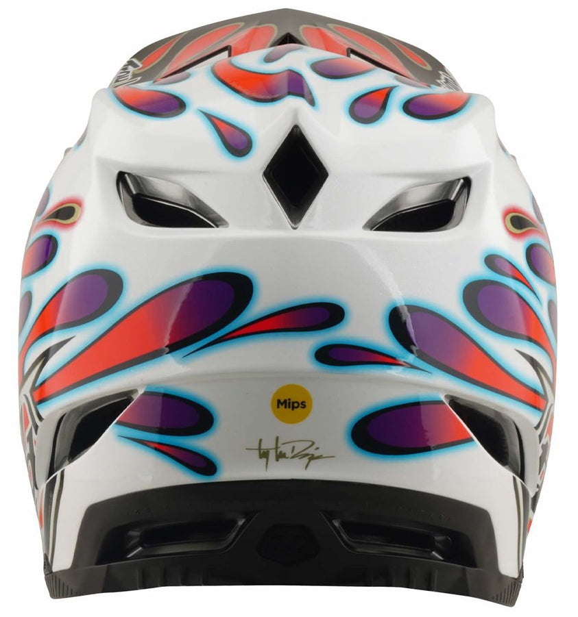 Troy Lee Designs D4 Composite MIPS Helmet Overspray White/Red