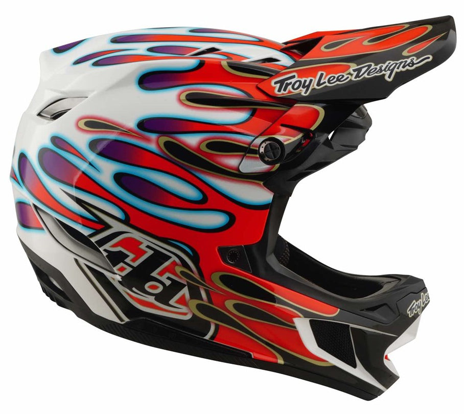 Troy Lee Designs D4 Composite MIPS Helmet Overspray White/Red