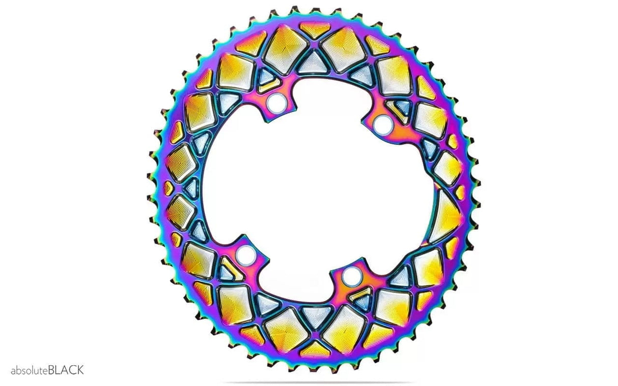 absoluteBLACK Oval Premium Shimano 110BCD Chainring Rainbow