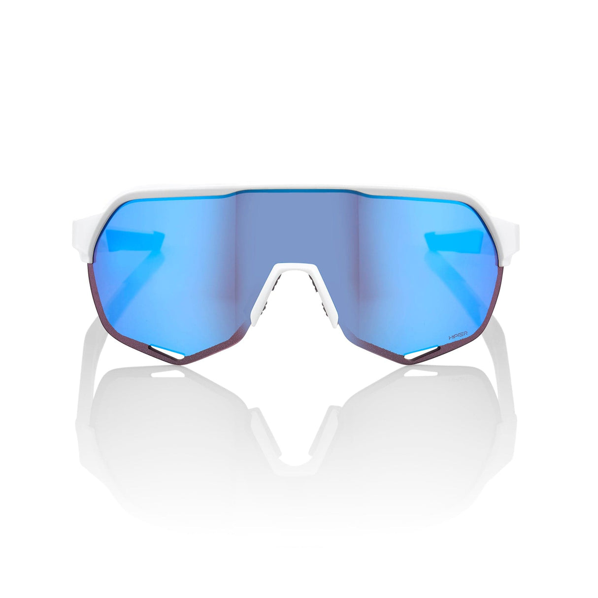 100 Percent Eyewear S2 - Matte White - HiPER Blue Mirror