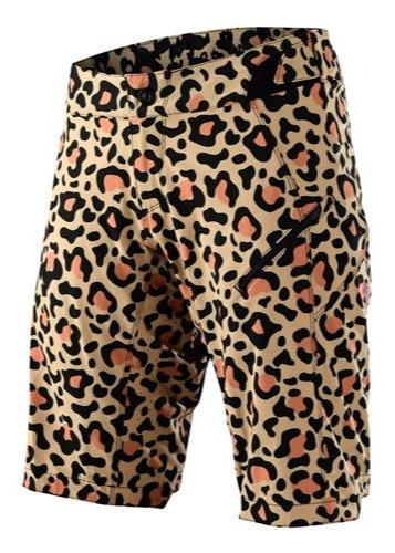 TROY LEE DESIGNS Womens LILIUM SHORTS SHELL - LEOPARD BRONZE FRONT