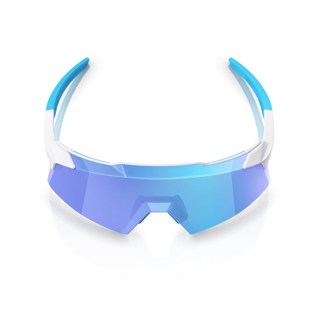 100 Percent Aerocraft Sunglasses - Matte White/HiPER Blue Mirror