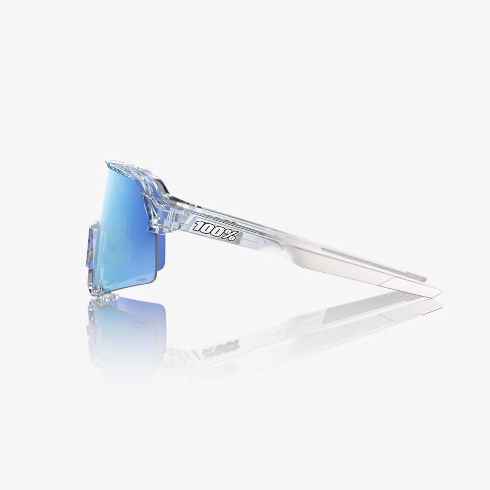 100 Percent S3 - Polished Translucent Clear - HiPER Blue Sunglasses