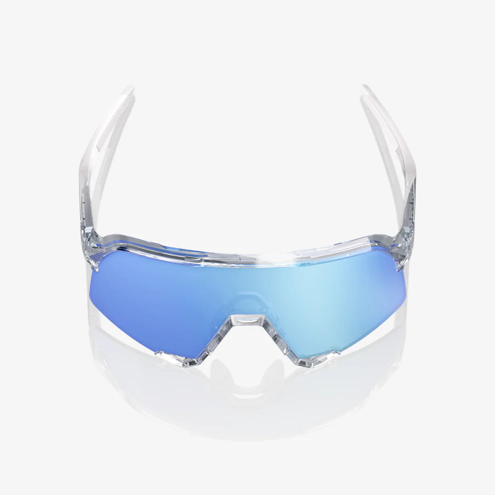 100 Percent S3 - Polished Translucent Clear - HiPER Blue Sunglasses