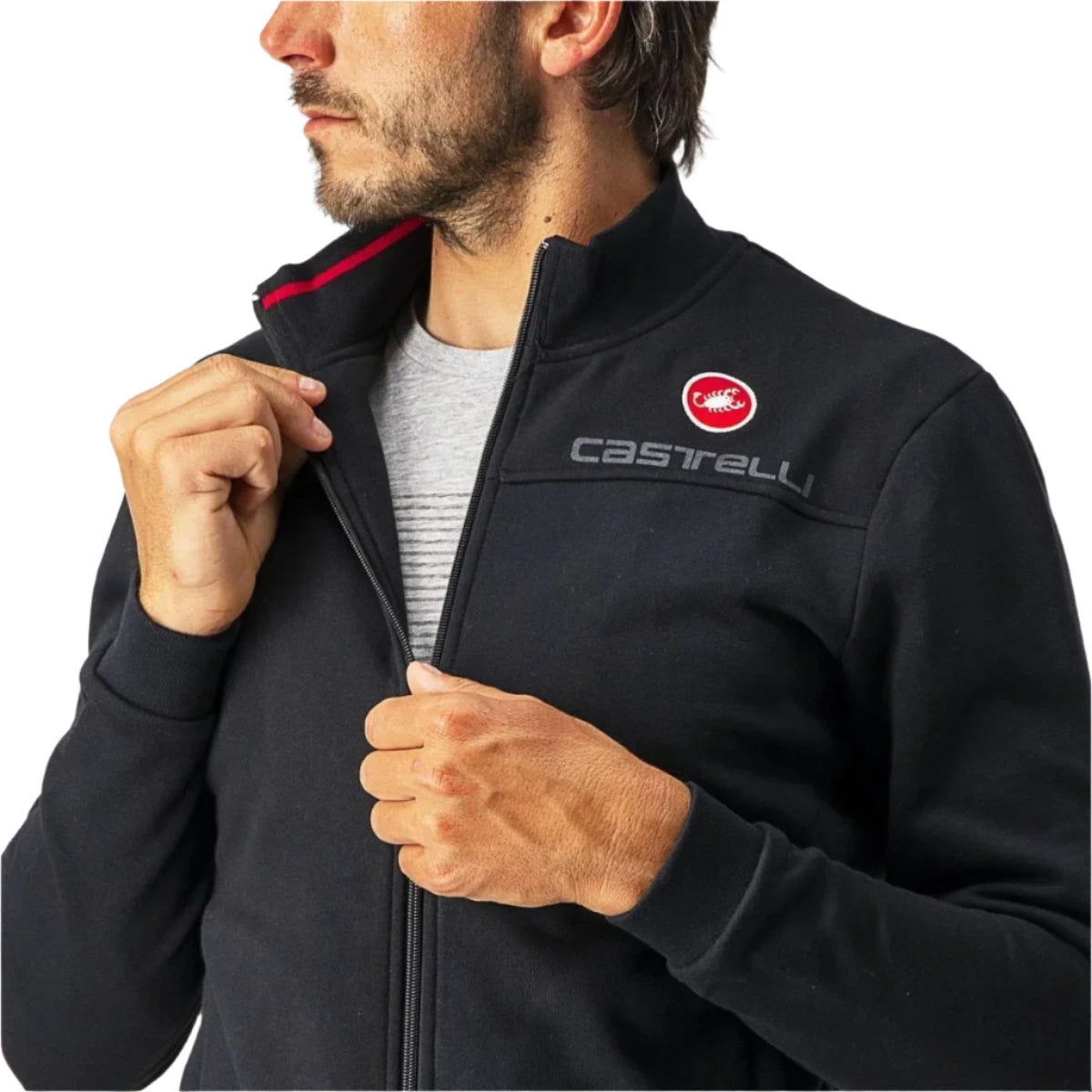 CASTELLI MILANO TRACK JACKET BLACK FRONT