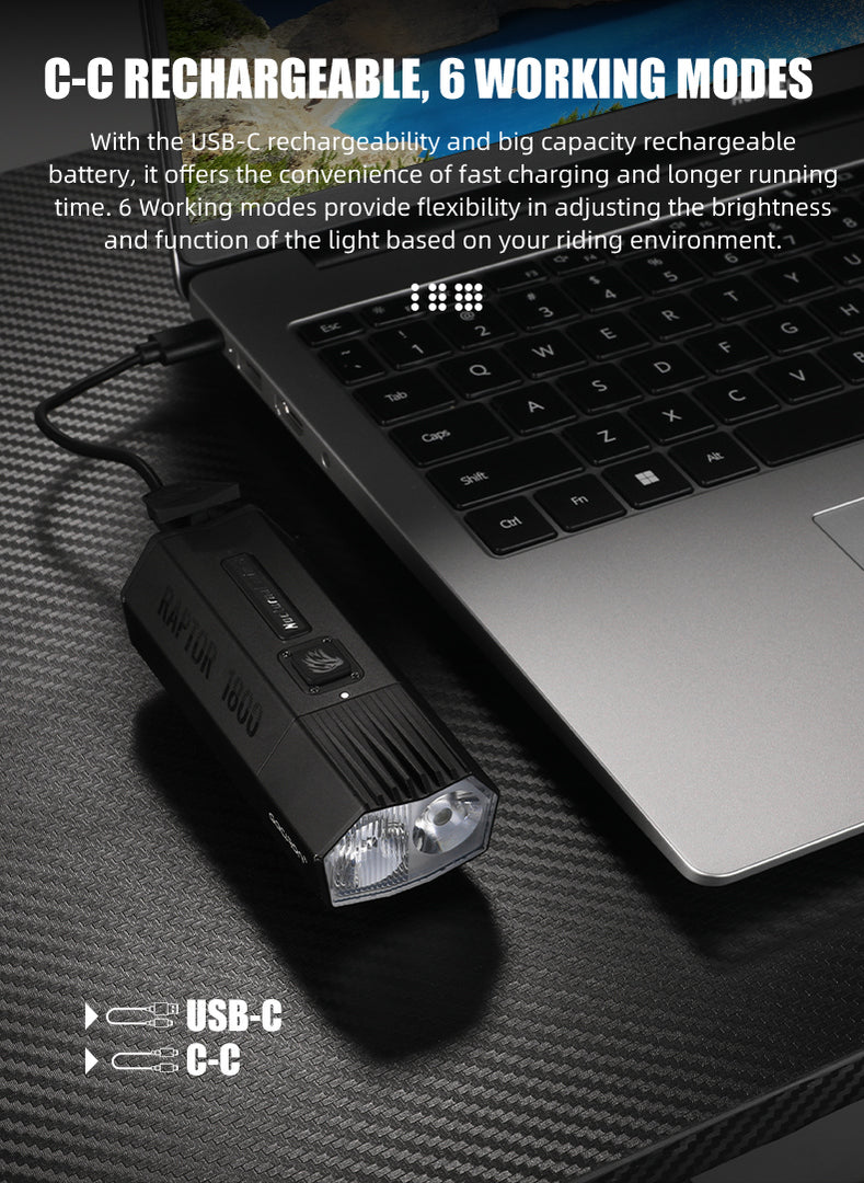 Gaciron Raptor 1800LM High Power Front Light