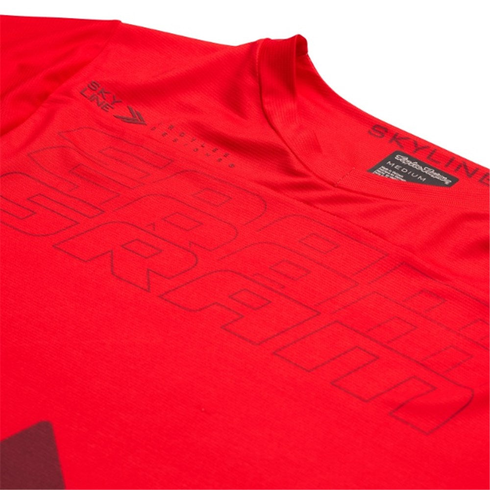 TROY LEE DESIGNS 24.1 SKYLINE SS JERSEY SRAM EAGLE ONE FIERY - RED FRONT PRINT
