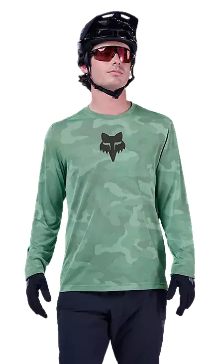 Fox Ranger Tru Dri LS Jersey Pine FRONT FACING MODEL