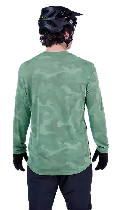 Fox Ranger Tru Dri LS Jersey Pine BACK FACING MODEL