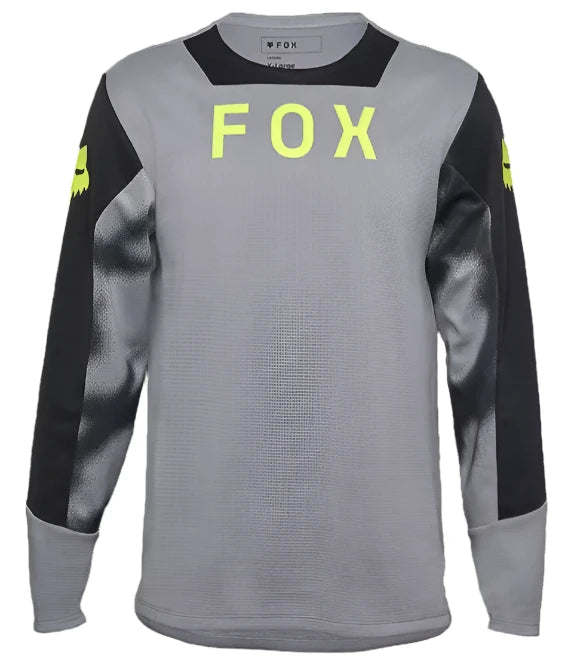 FOX YOUTH DEFEND LS JERSEY TAUNT - STEEL GREY FRONT