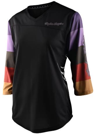TROY LEE DESIGNS Womens MISCHIEF 3/4 JERSEY - RUGBY BLACK FRONT