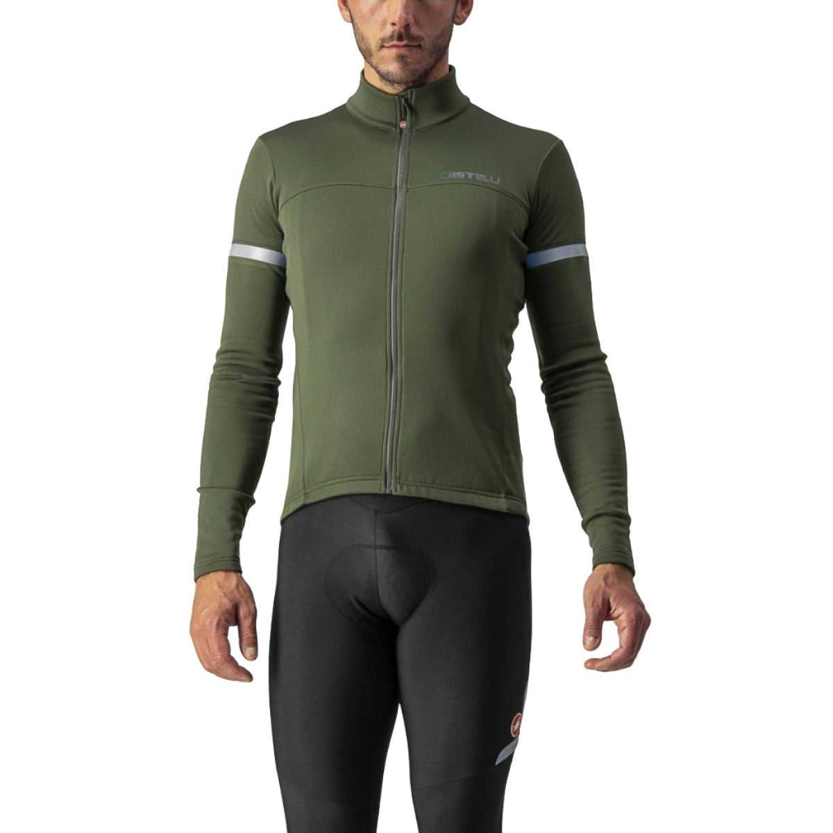Castelli Fondo 2 Jersey FZ - Military Green/Silver Reflex