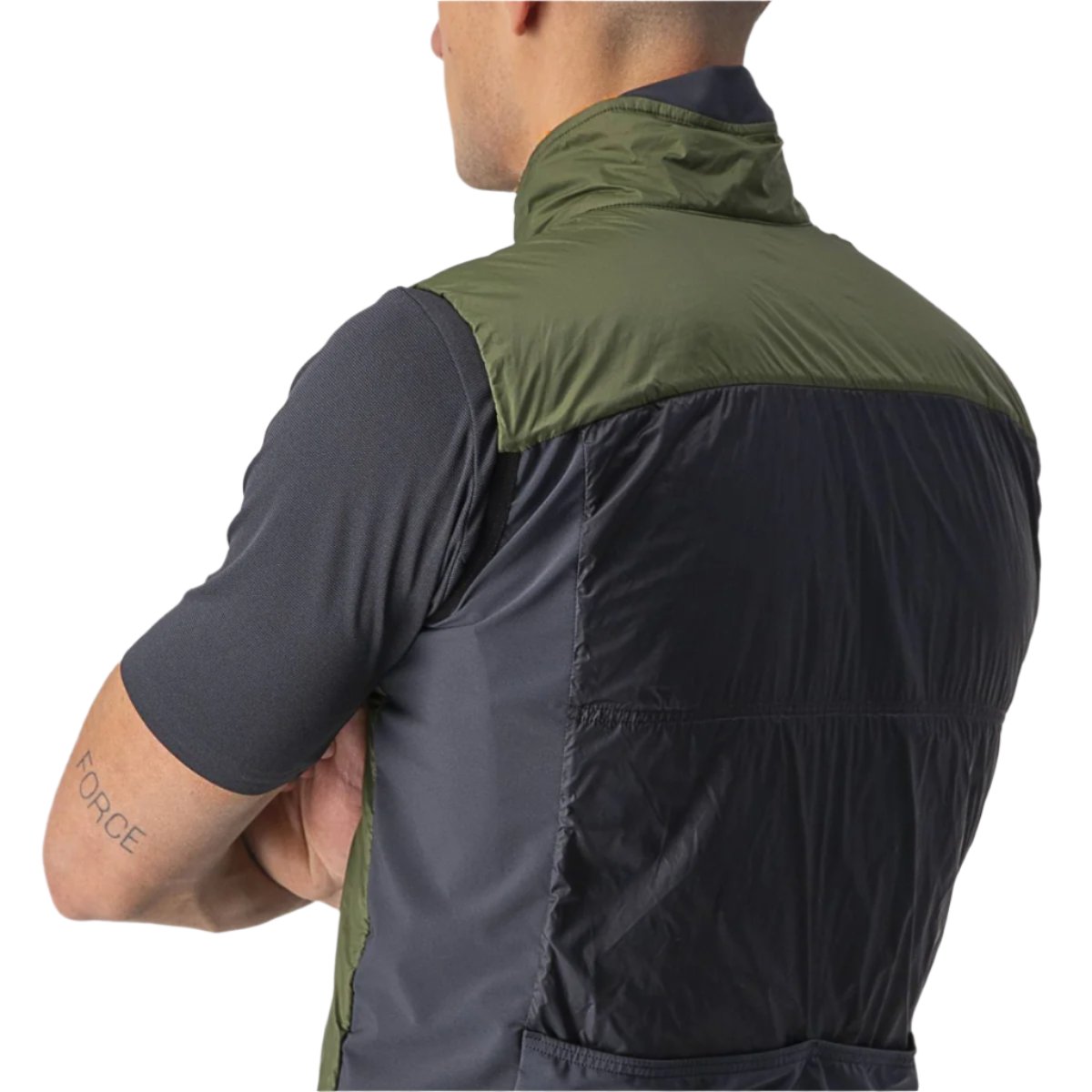 CASTELLI UNLIMITED PUFFY VEST LIGHT MILITARY GREY/DARK GREY- BACK