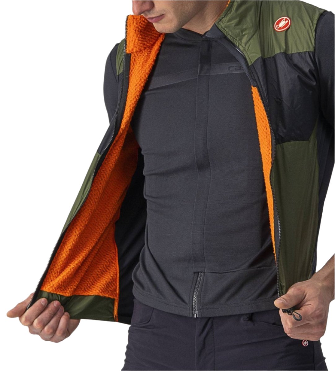 CASTELLI UNLIMITED PUFFY VEST LIGHT MILITARY GREY/DARK GREY- FRONT