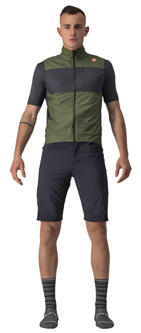 CASTELLI UNLIMITED PUFFY VEST LIGHT MILITARY GREY/DARK GREY- FRONT