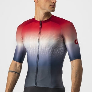 CASTELLI AERO RACE 6.0 JERSEY SAVILE BLUE/PRO RED