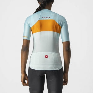 CASTELLI AERO PRO JERSEY LIGHT ACQUA/POP ORANGE-SKYLIGHT