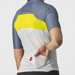 CASTELLI AERO PRO JERSEY SILVER GREY/SULPHUR-LIGHT STEEL