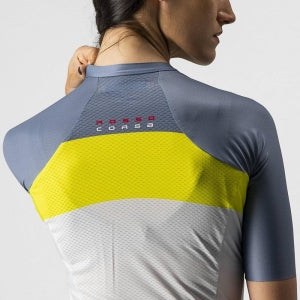 CASTELLI AERO PRO JERSEY SILVER GREY/SULPHUR-LIGHT STEEL