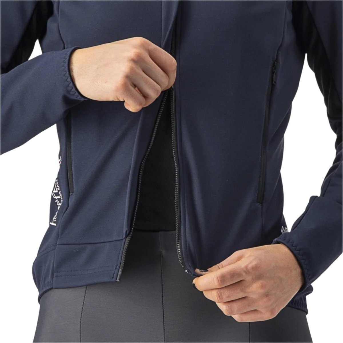 CASTELLI PERFETTO RoS 2 JACKET SAVILE BLUE/SILVER REFLEX FRONT ZIPPER