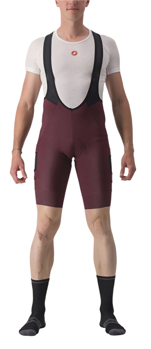 CASTELLI UNLIMITED CARGO BIBSHORT DEEP BORDEAUX FRONT