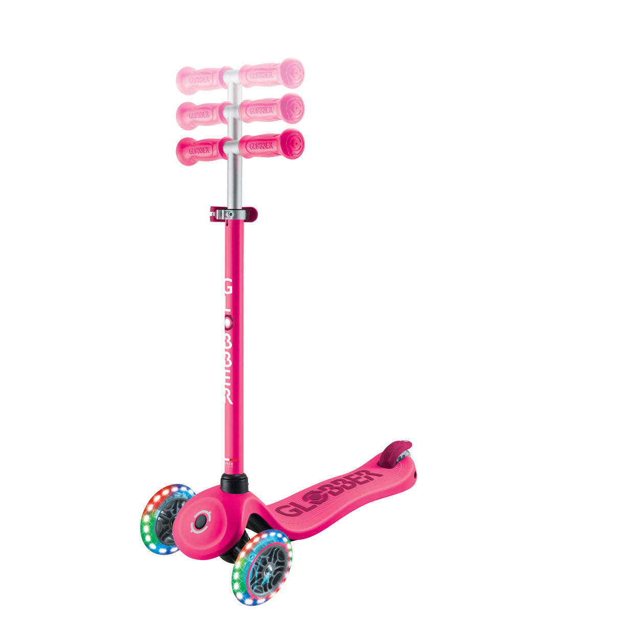 Globber Go Up Sporty Lights 360 - Fuchsia/Dark Pink