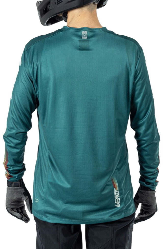 Leatt MTB Enduro 4.0 Jersey Teal BACK FACING MODEL