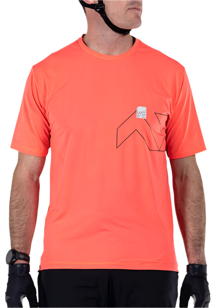 Leatt MTB Trail 1.0 X-Flow Neon Jersey FRONT FACING MODEL