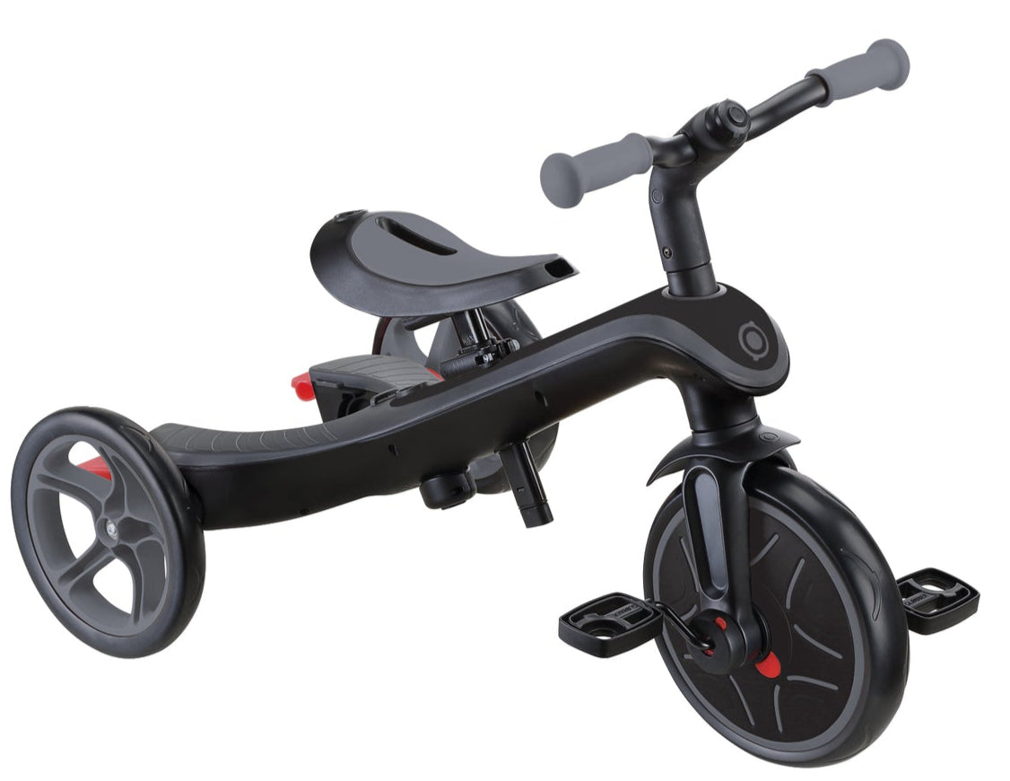 Globber EXPLORER Trike 4in1 DELUXE PLAY -Black/Grey