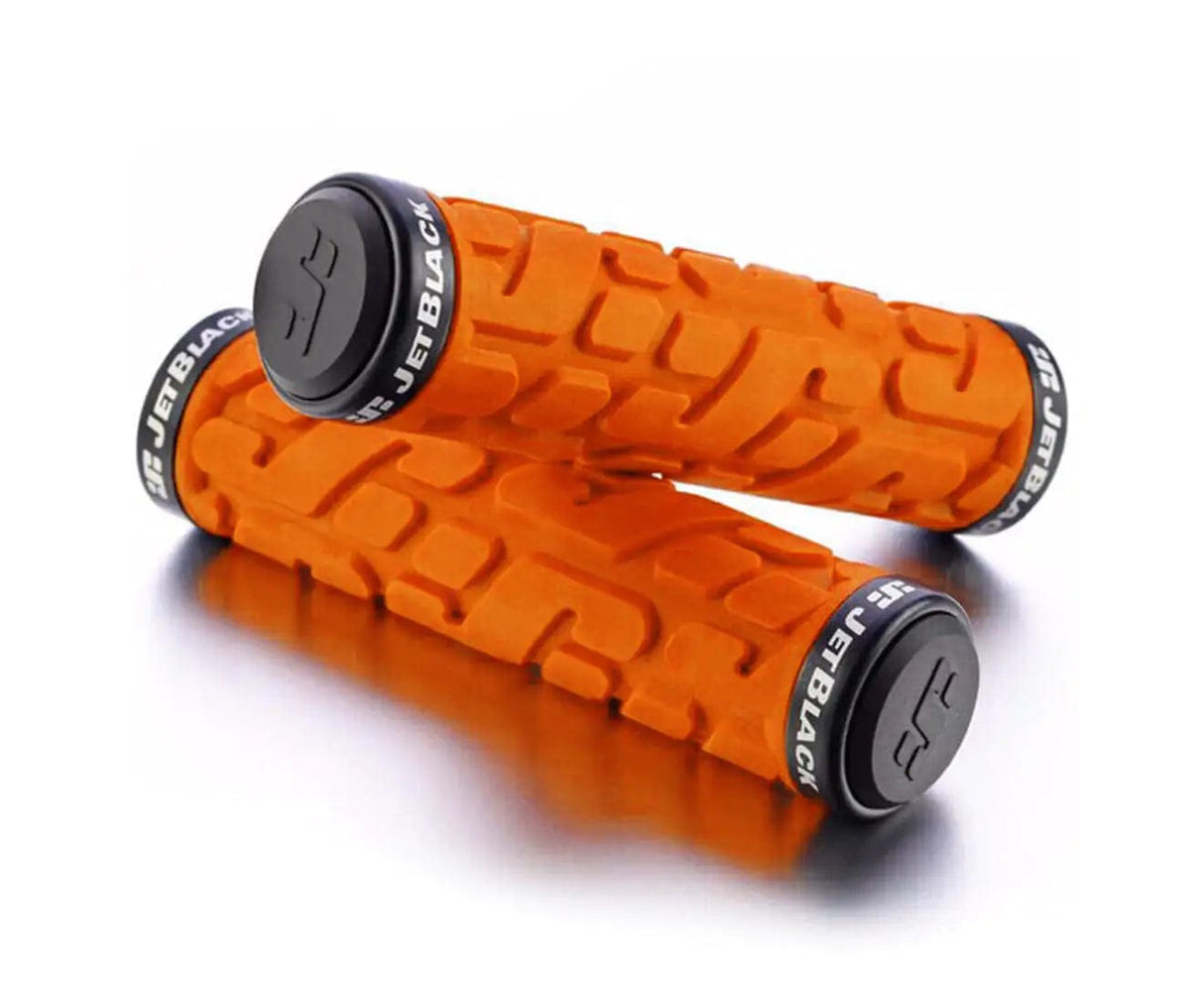 JetBlack Rivet Lock On Grips Factory Orange/Black Rings