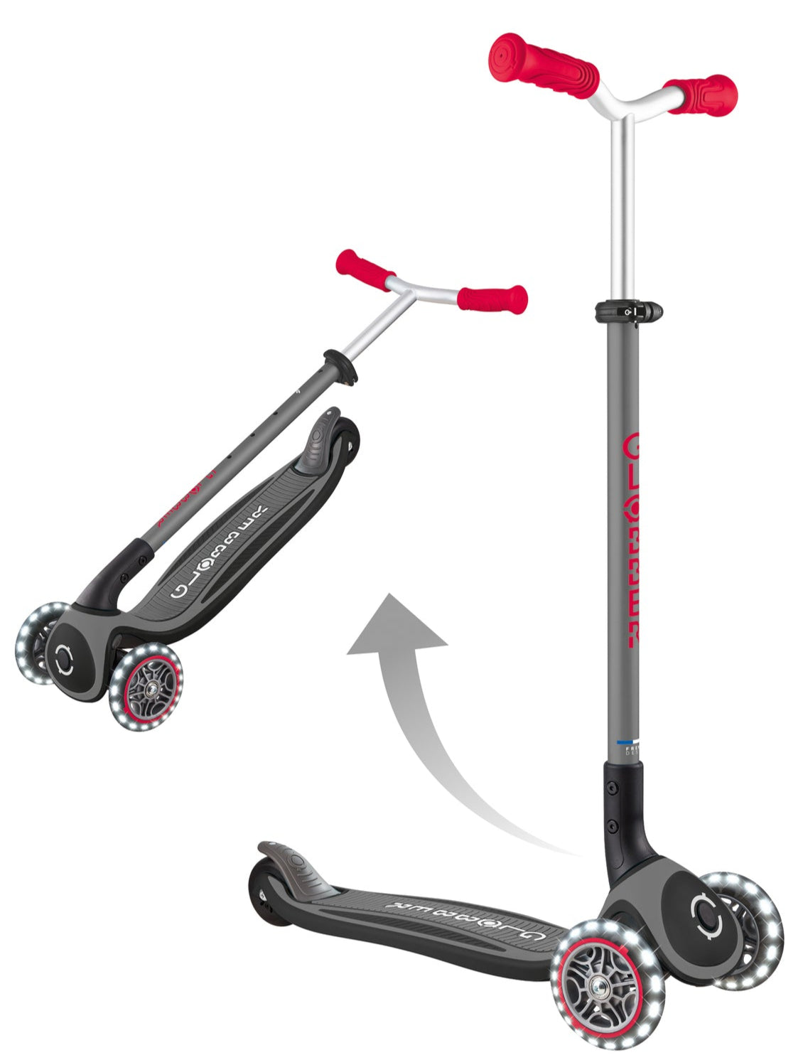 Globber Master with Lights Scooter - Black/Red