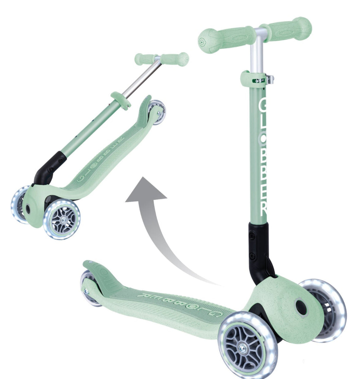 Globber ECOLOGIC JUNIOR Foldable Scooter With Lights