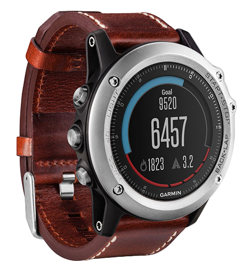 Garmin Fenix 3 Multisport GPS/GLONASS Watch with Premium Leather Band and Sapphire Dome