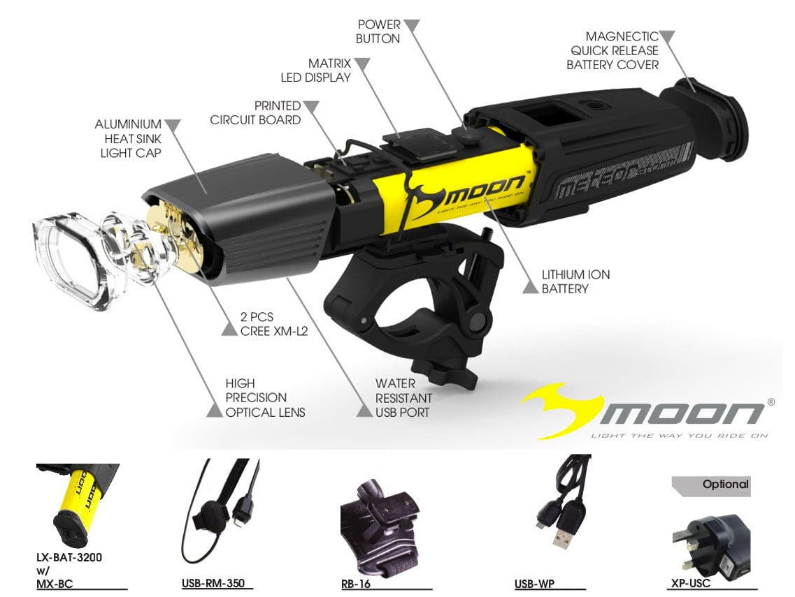 Moon Meteor Storm Pro 2000 Lumen Front