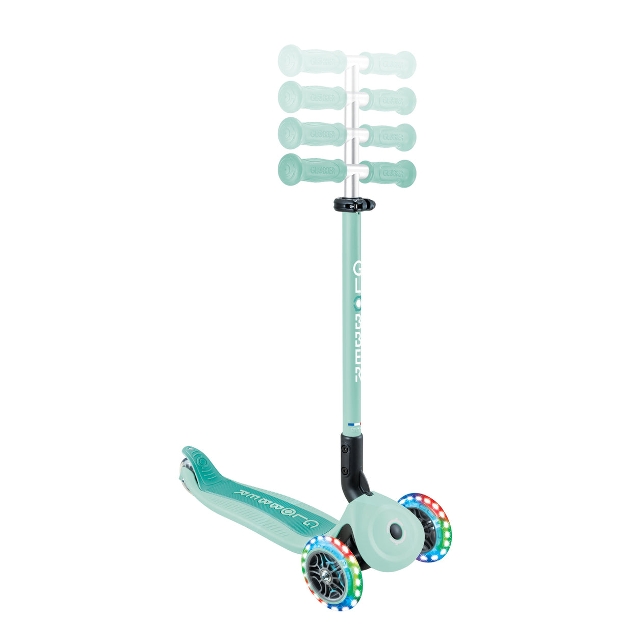 Globber Go Up Active Lights 360 - Mint/Dark Mint