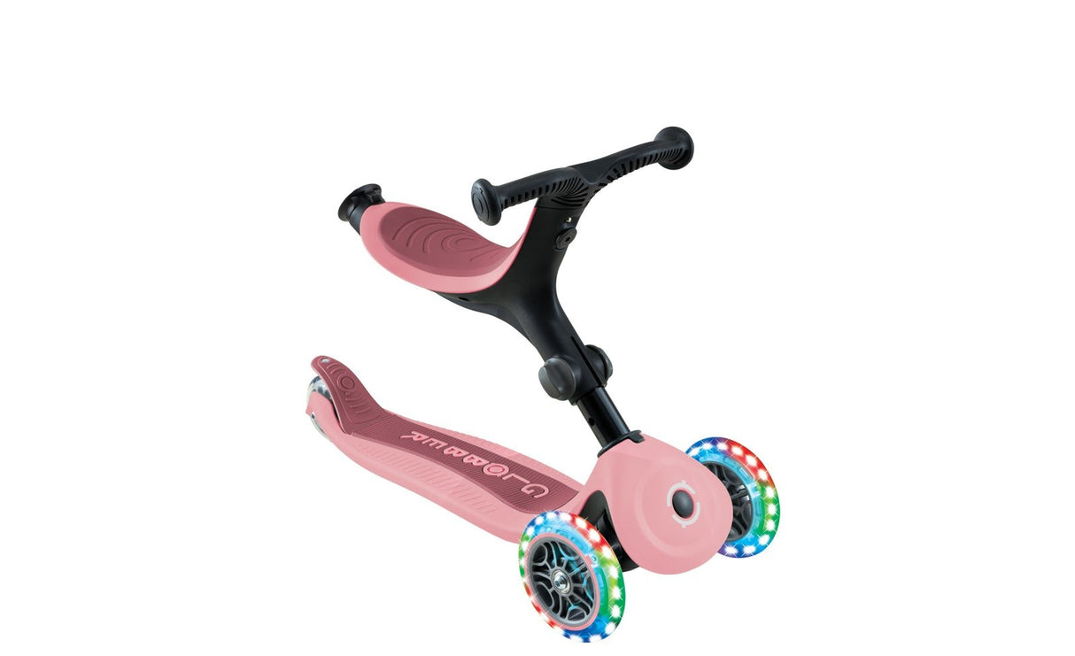 Globber Go Up Active Lights 360 - Pastel/Deep Pink