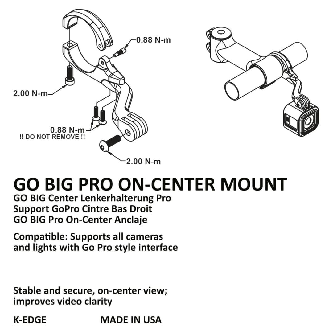 K-Edge Go Big Pro On-Centre Mount - 31.8mm - Black