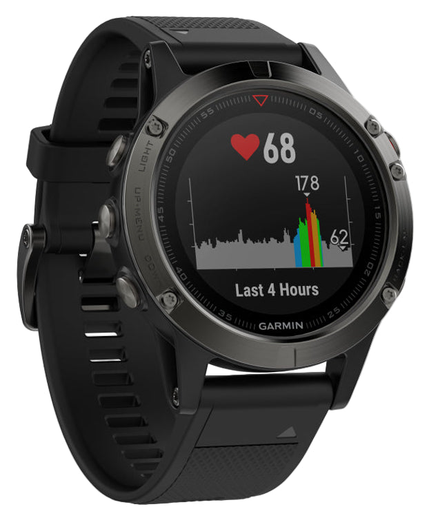 Garmin Fenix 5 Multisport GPS/GLONASS Watch, Sapphire Glass, Black