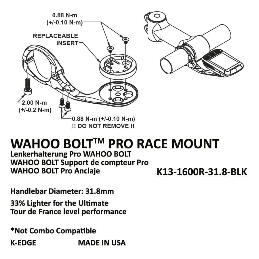 K-Edge Race Mount For Wahoo Bolt (V1 + V2)