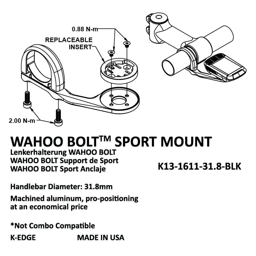 K-Edge Sport Mount For Wahoo Bolt (V1 + V2)