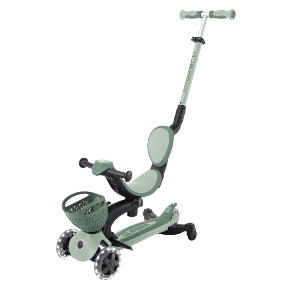 Globber Go Up Baby Lights 360 - Sage/Olive