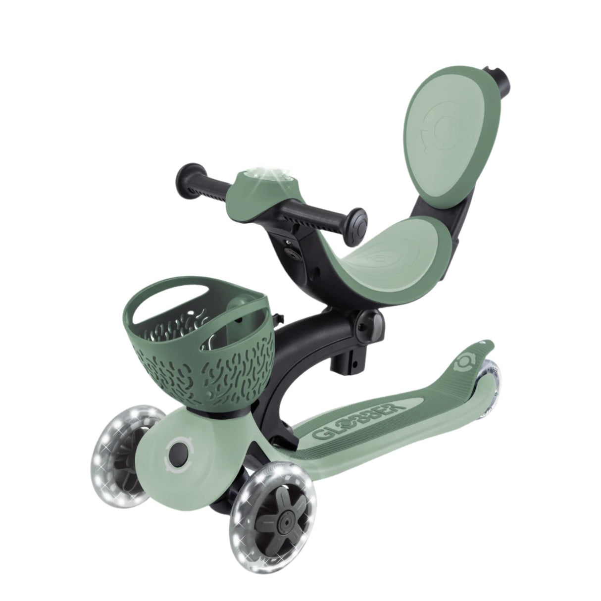 Globber Go Up Baby Lights 360 - Sage/Olive