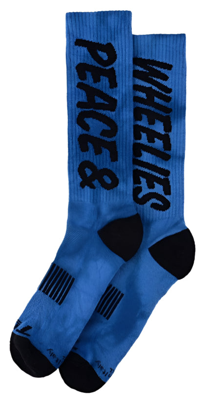 Troy Lee Designs MENS PERFORMANCE SOCKS PEACE & WHEELIES COBALT