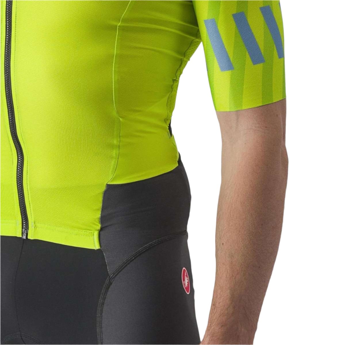 CASTELLI FREE SANREMO 2 SUIT SHORT SLEEVE ELECTRIC LIME/NIAGARA BLUE SIDE