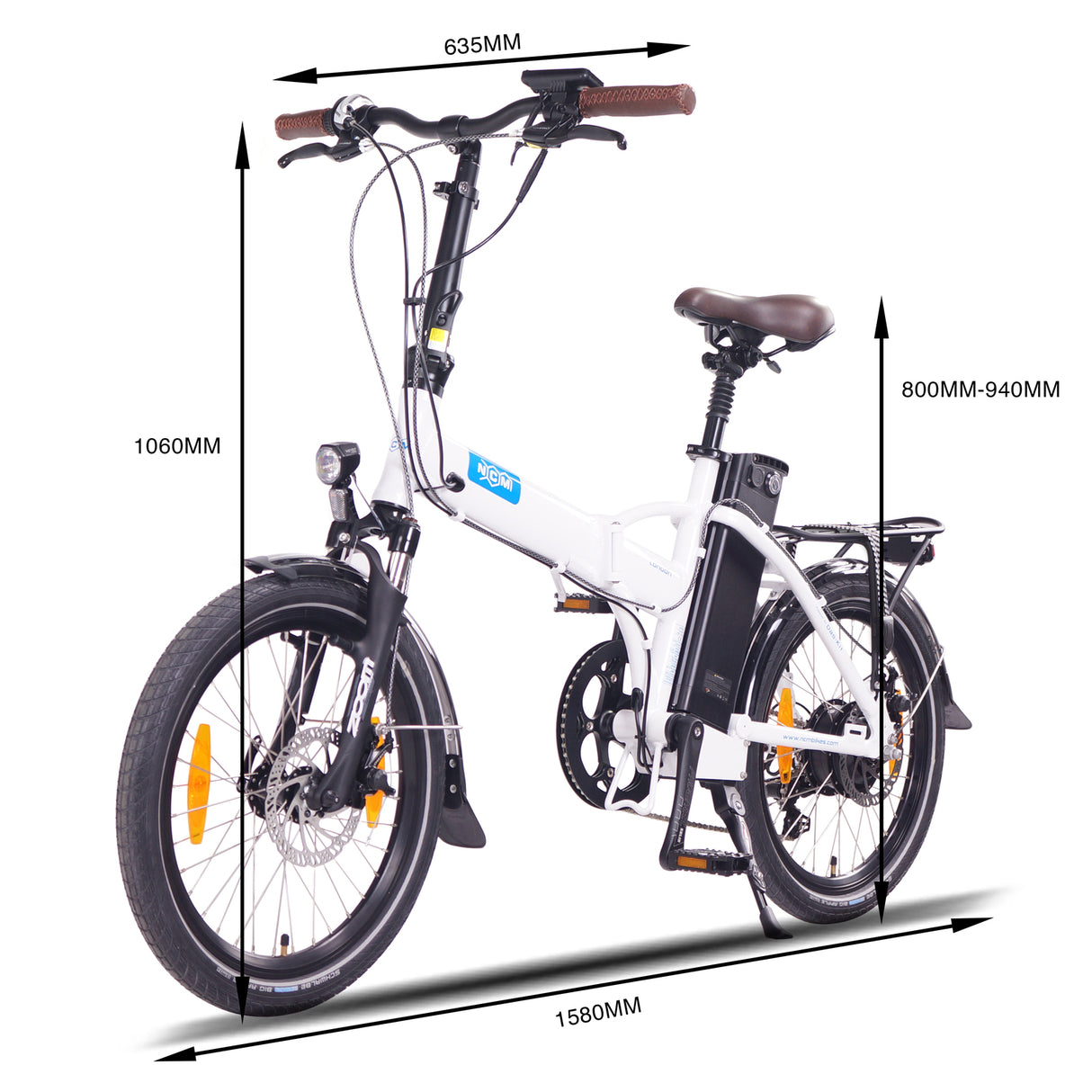 NCM London Folding E-Bike, 250W, 36V 15Ah 540Wh Battery 20"
