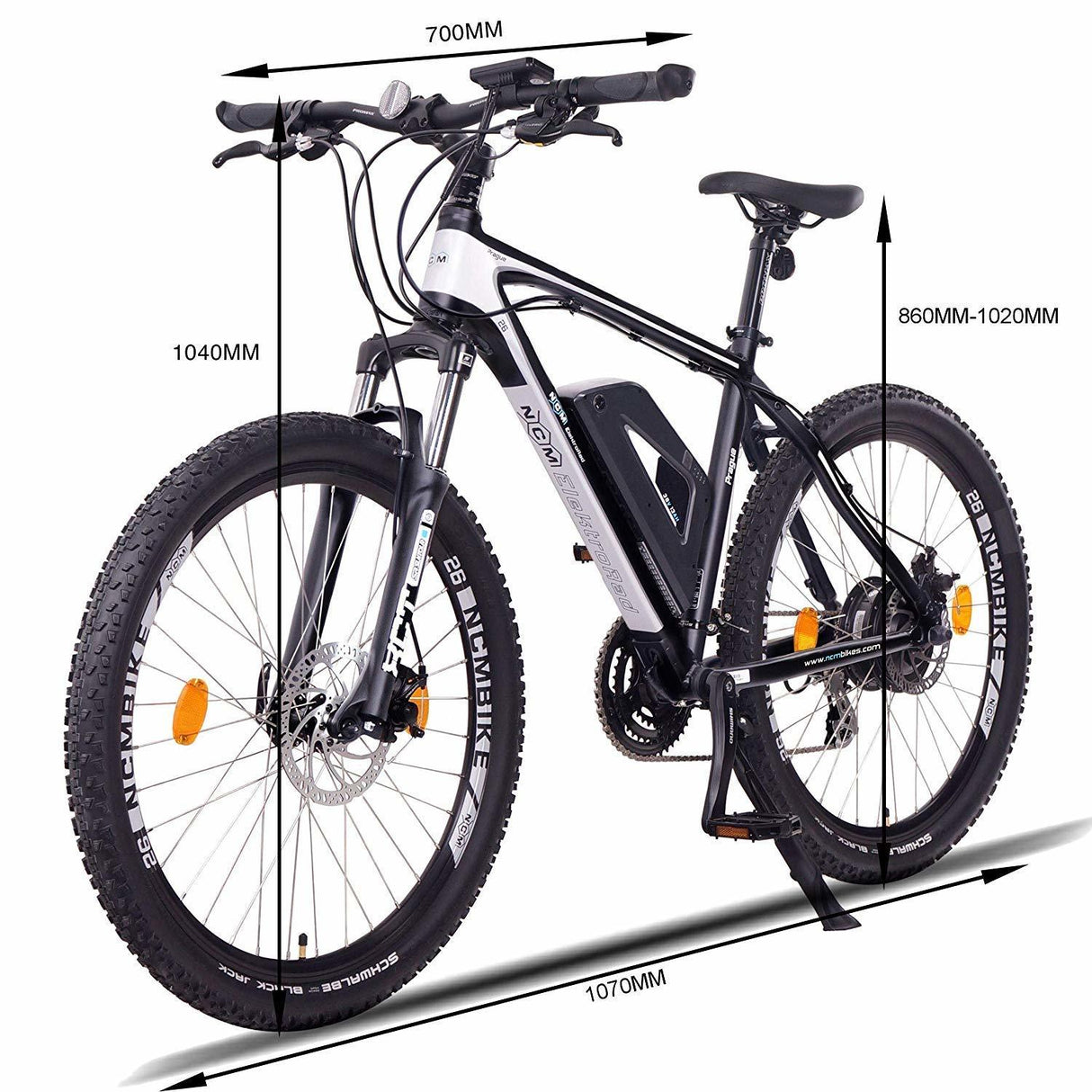 NCM Prague Electric Mountain Bike 26 - Black