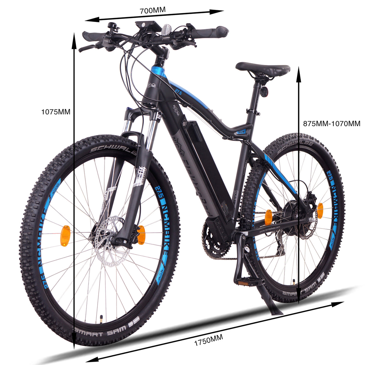 NCM Moscow Plus Electric Mountain Bike,E-Bike, 250W, E-MTB, 48V 16Ah 768Wh Battery 27.5"